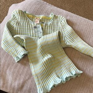 Ribbed Striped Button on Front Henley Sundance size PL